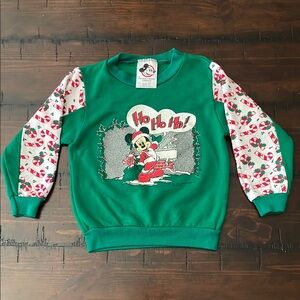 Vtg Disney Mickey Mouse Holiday Pullover 4T USA